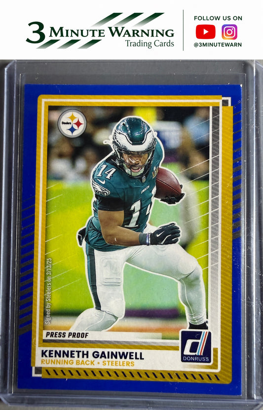 2025 Donruss #128 Kenneth Gainwell Press Proofs Blue