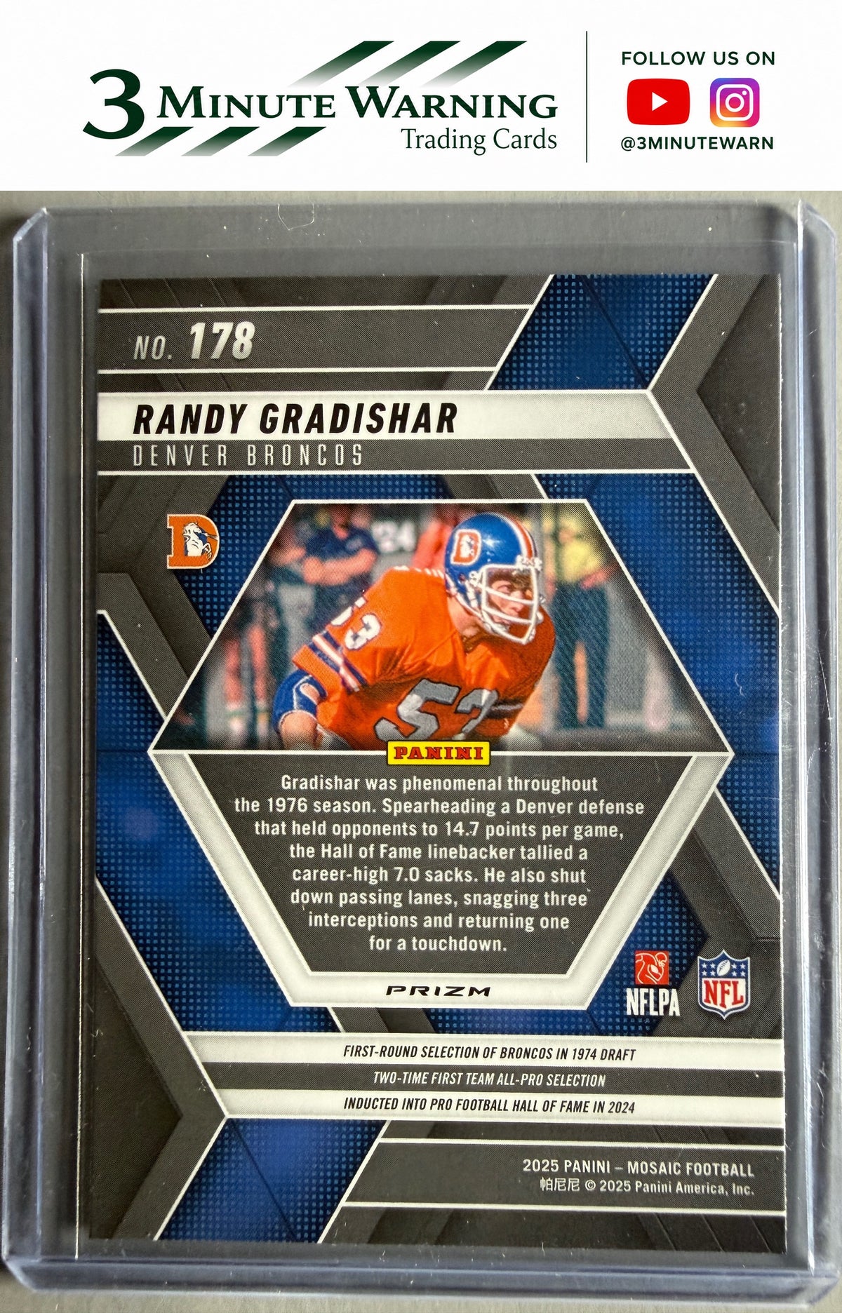 2025 Panini Mosaic #178 Randy Gradishar Mosaic Camo Pink