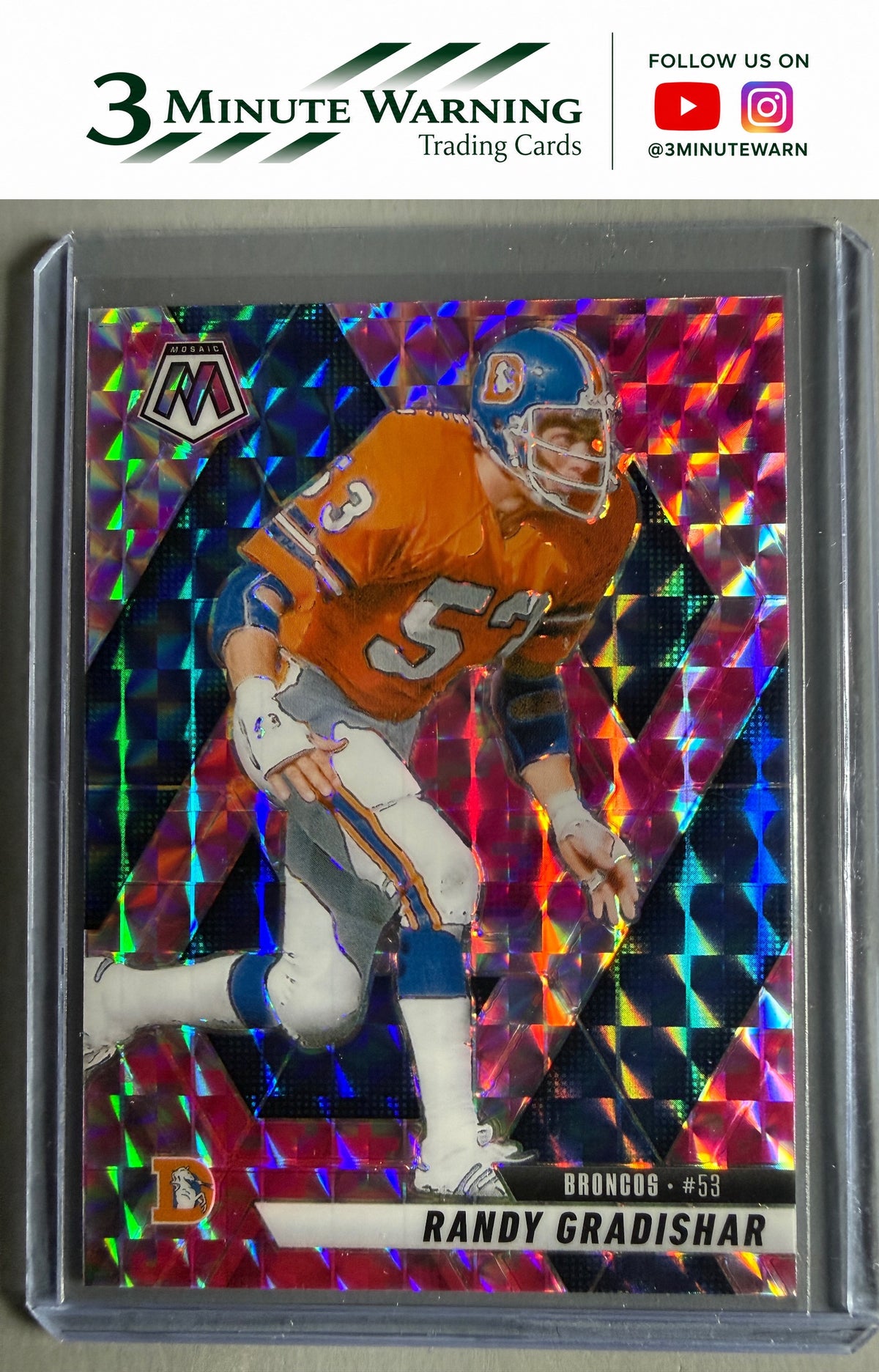 2025 Panini Mosaic #178 Randy Gradishar Mosaic Camo Pink