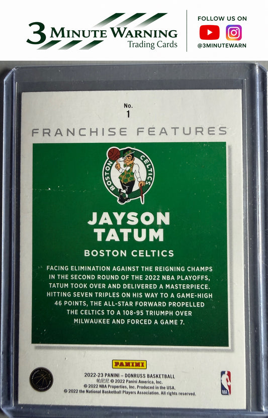 2022-23 Donruss #1 Jayson Tatum Franchise Features