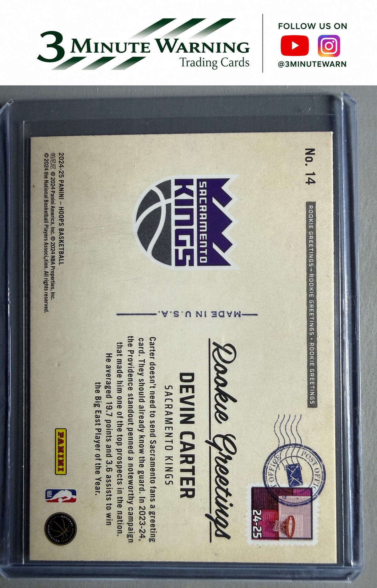 2024-25 Hoops #14 Devin Carter Rookie Greetings