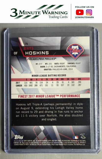 2018 Finest #75 Rhys Hoskins