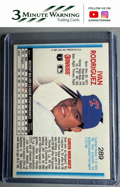 1992 Donruss #289b Ivan Rodriguez