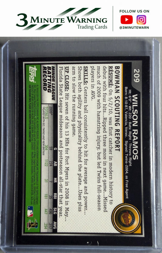 2010 Bowman Chrome #209b Wilson Ramos :