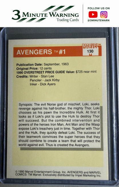 1990 Impel Marvel Universe #130 Avengers #1