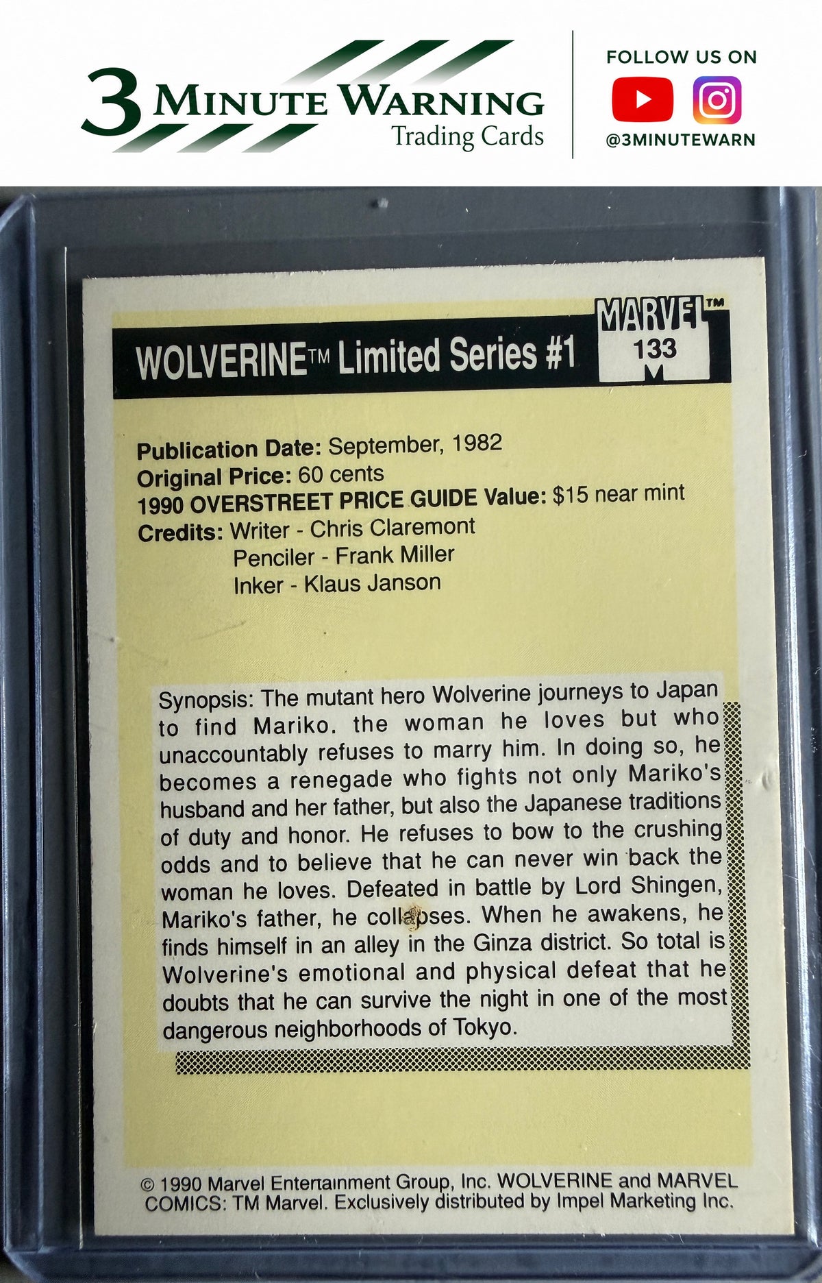 1990 Impel Marvel Universe #133 Wolverine Mini-Series #1