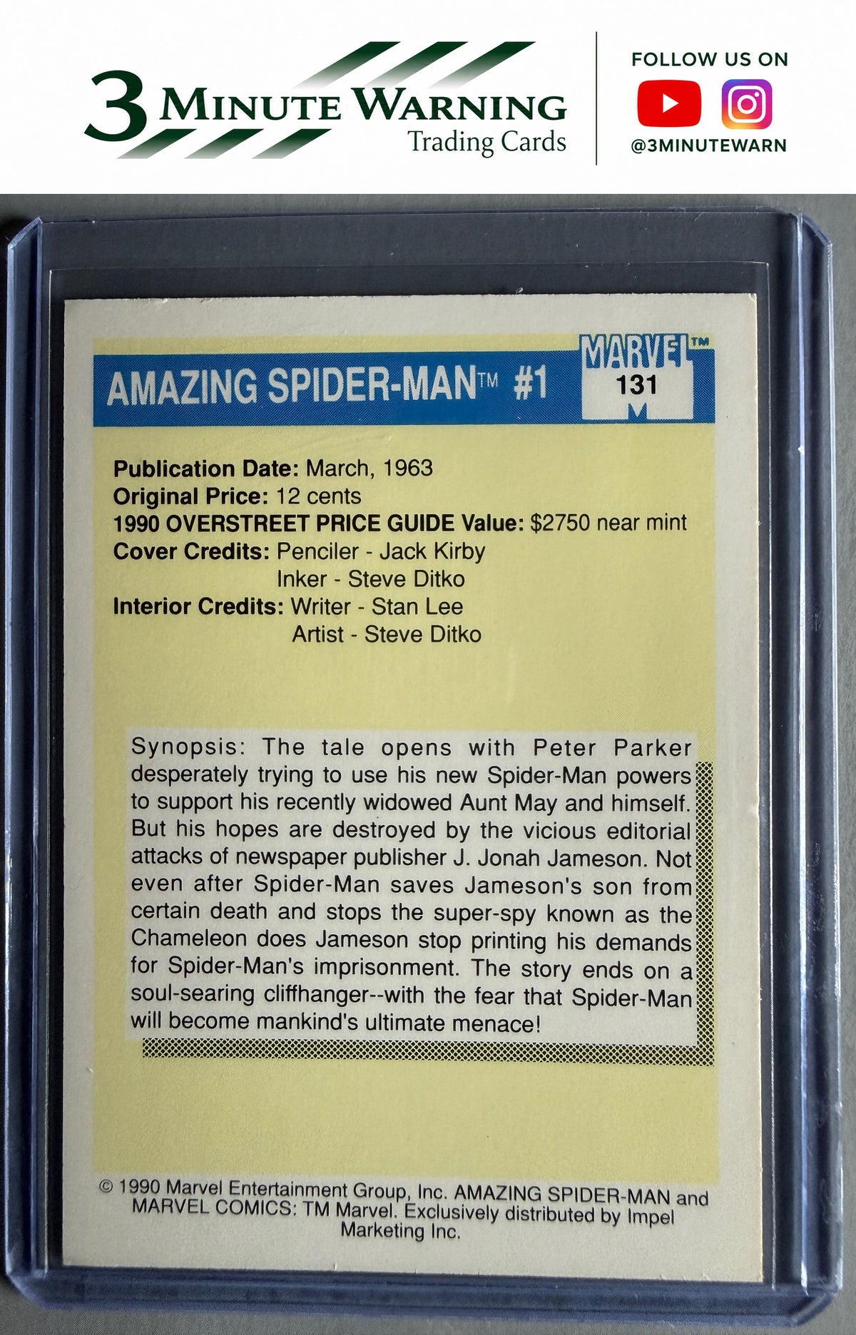 1990 Impel Marvel Universe #131 Amazing Spider-Man #1