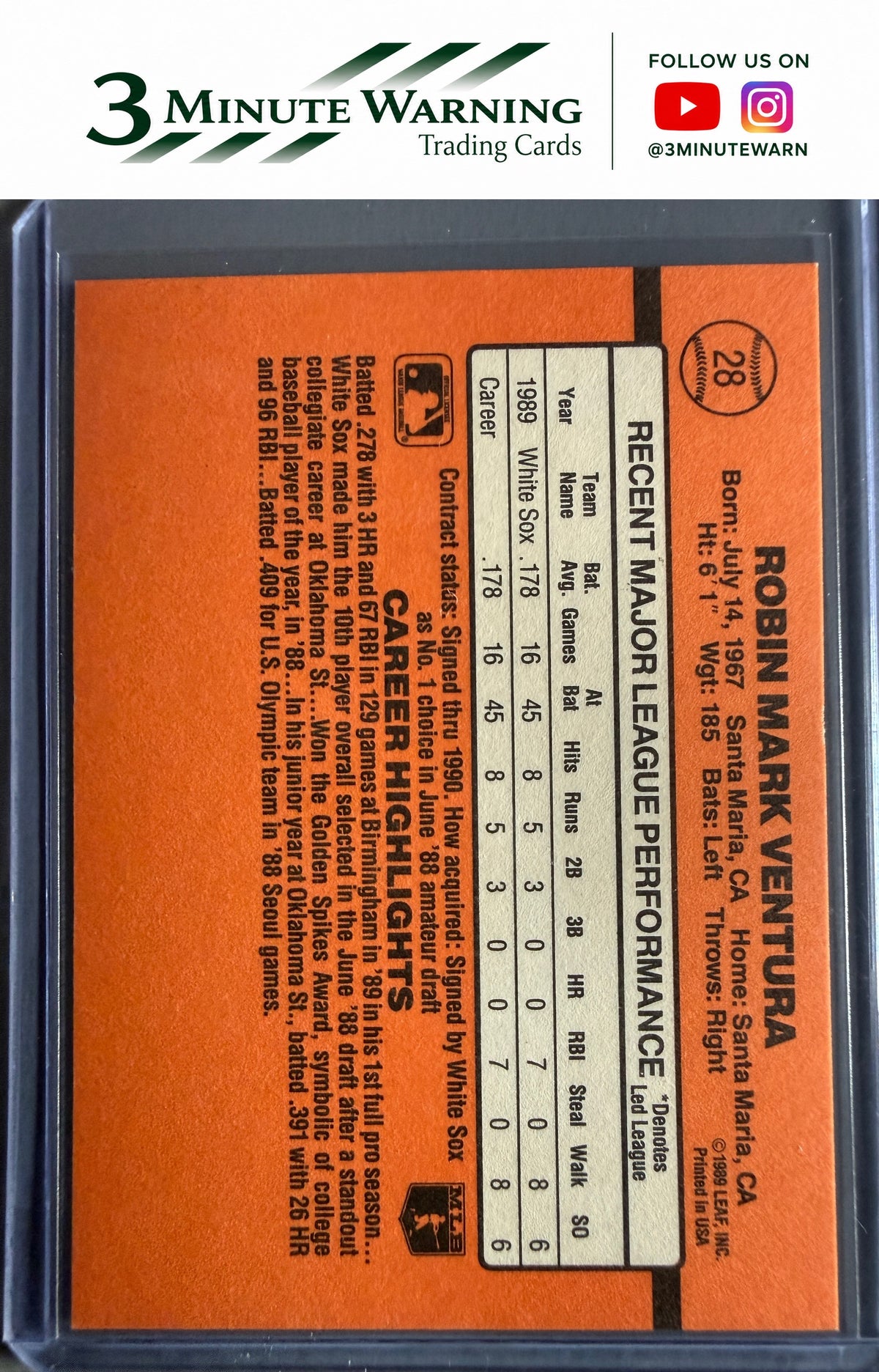 1990 Donruss #28 Robin Ventura