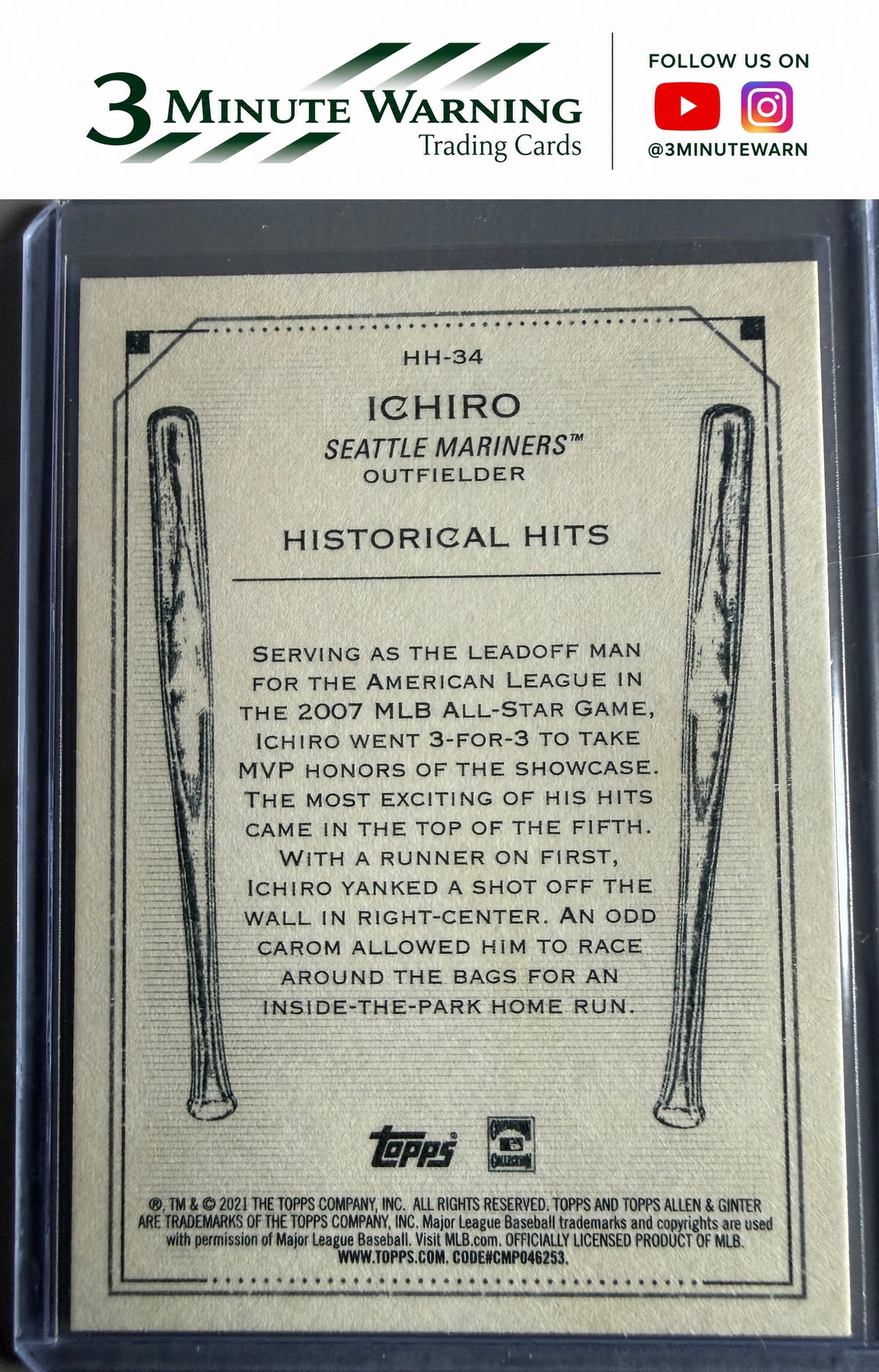 2021 Topps Allen & Ginter #HH-34 Ichiro Historical Hits