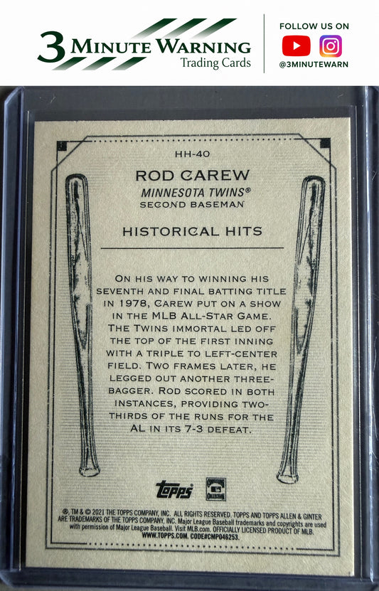 2021 Topps Allen & Ginter #HH-40 Rod Carew Historical Hits