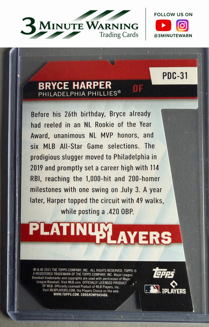 2021 Topps #PDC-31 Bryce Harper Platinum Players Die Cut