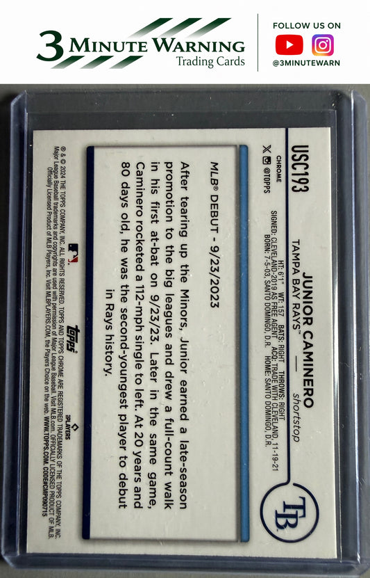 2024 Topps Chrome Update #USC193 Junior Caminero X-Fractors