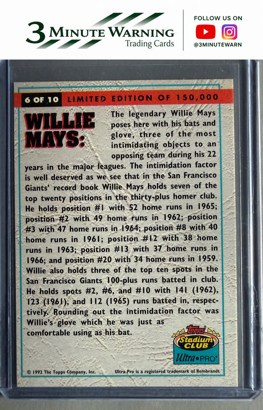 1993 Stadium Club Ultra-Pro #6 Willie Mays