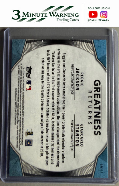 2019 Topps Chrome #GRE-13 Giancarlo Stanton / Reggie Jackson Greatness Returns