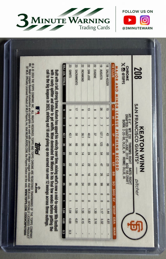 2024 Topps Chrome #208 Keaton Winn Sepia Refractor