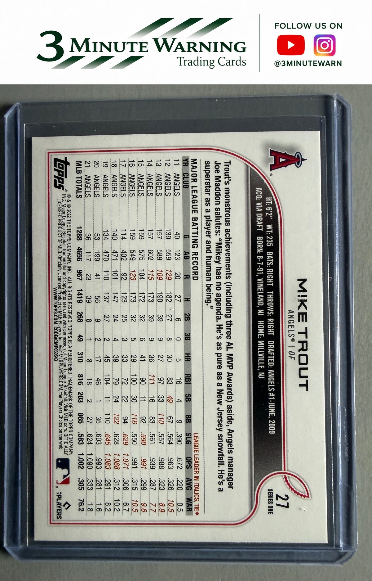 2022 Topps #27 Mike Trout