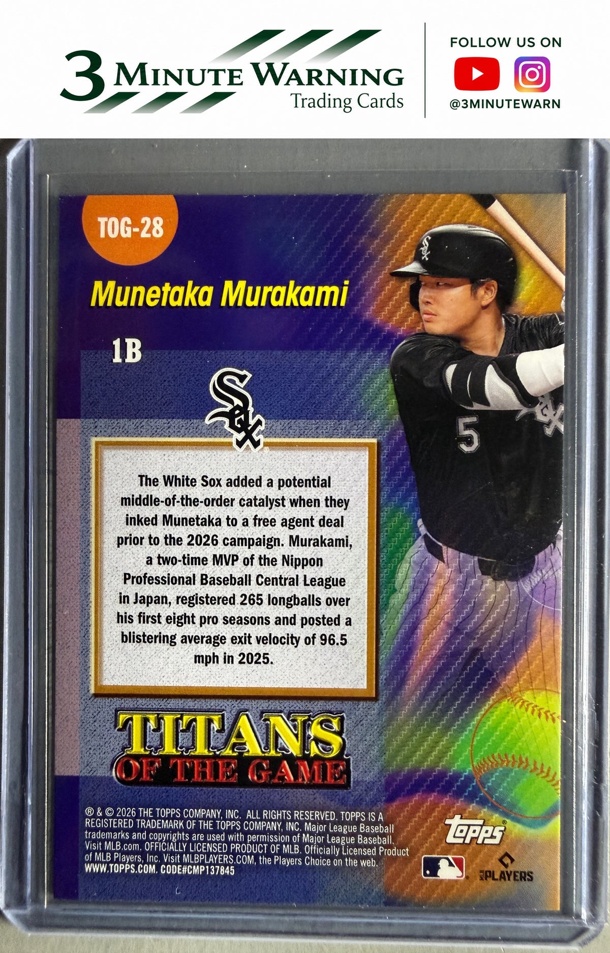 2026 Topps #TOG-28 Munetaka Murakami Titans of the Game