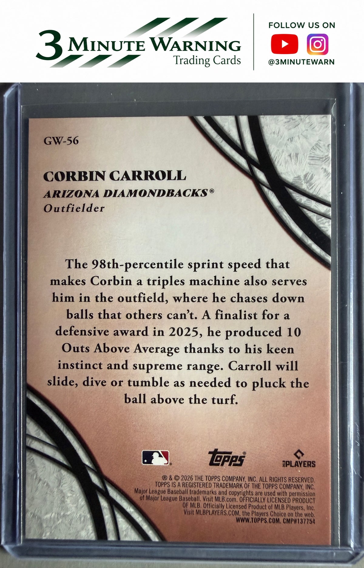2026 Topps #GW-56 Corbin Carroll Glove Work