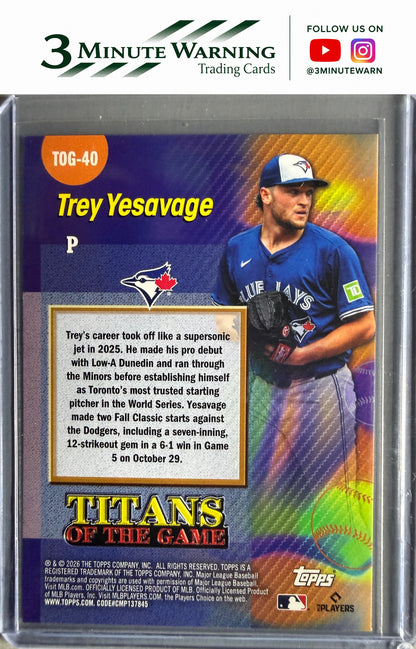 2026 Topps #TOG-40 Trey Yesavage Titans of the Game