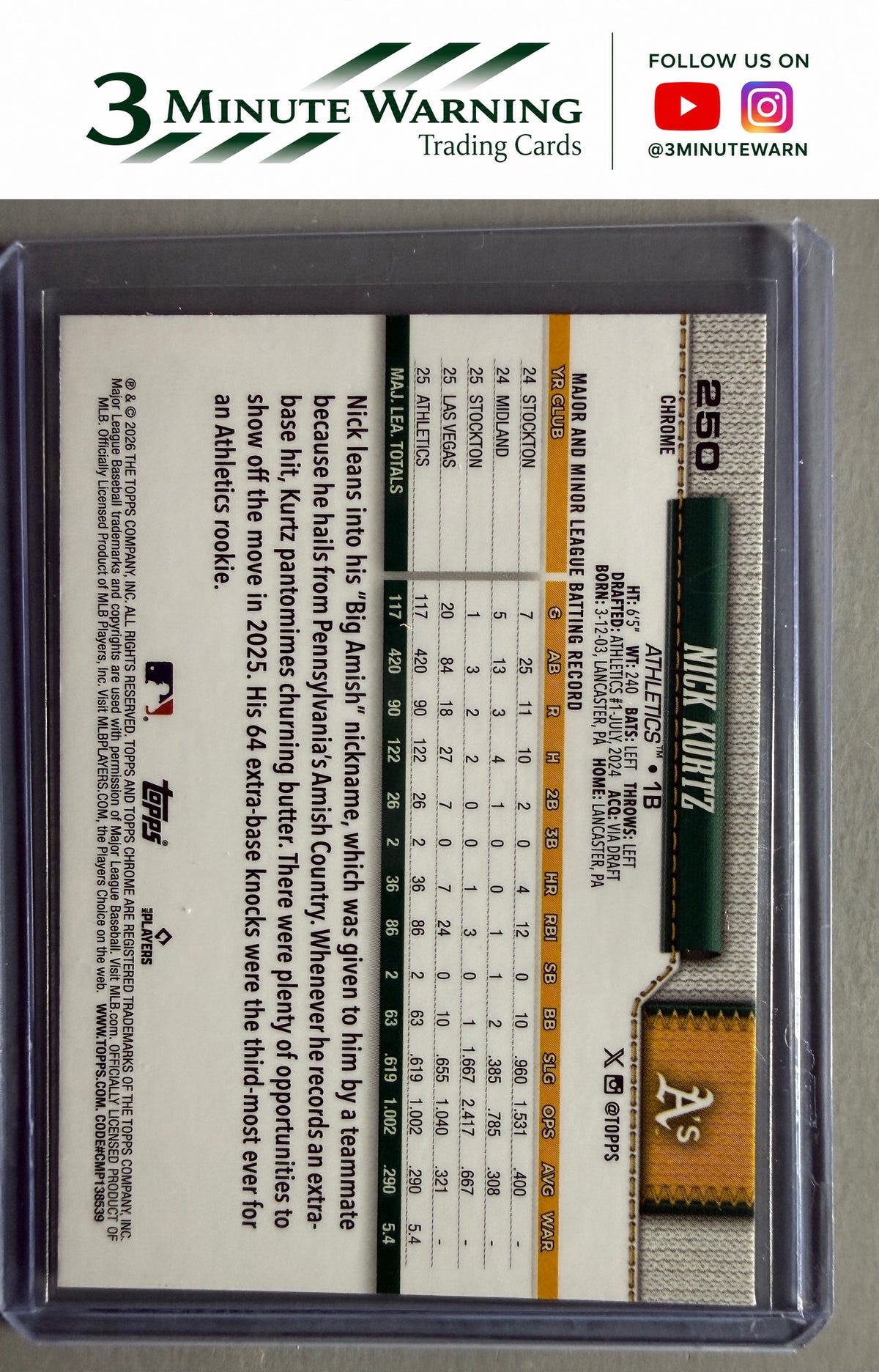 2026 Topps Chrome #250 Nick Kurtz