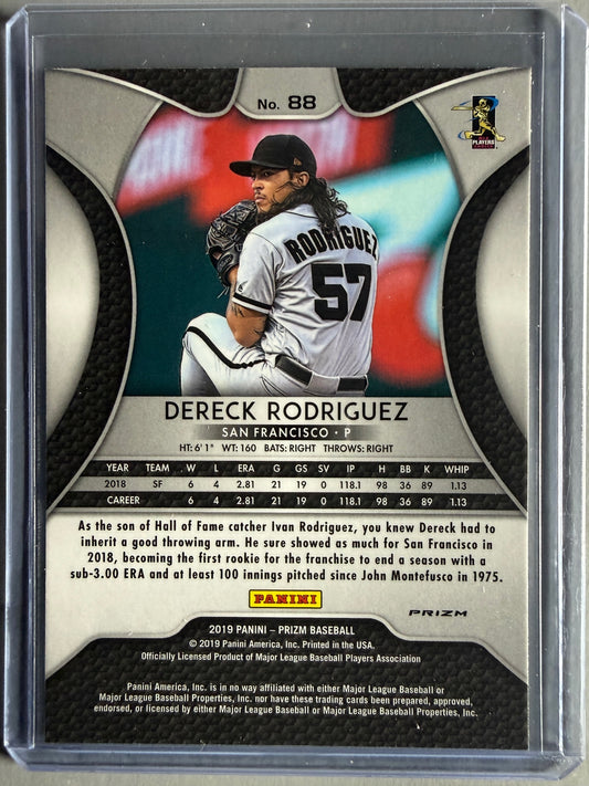 2019 Panini Prizm #88 Dereck Rodriguez Blue Prizm