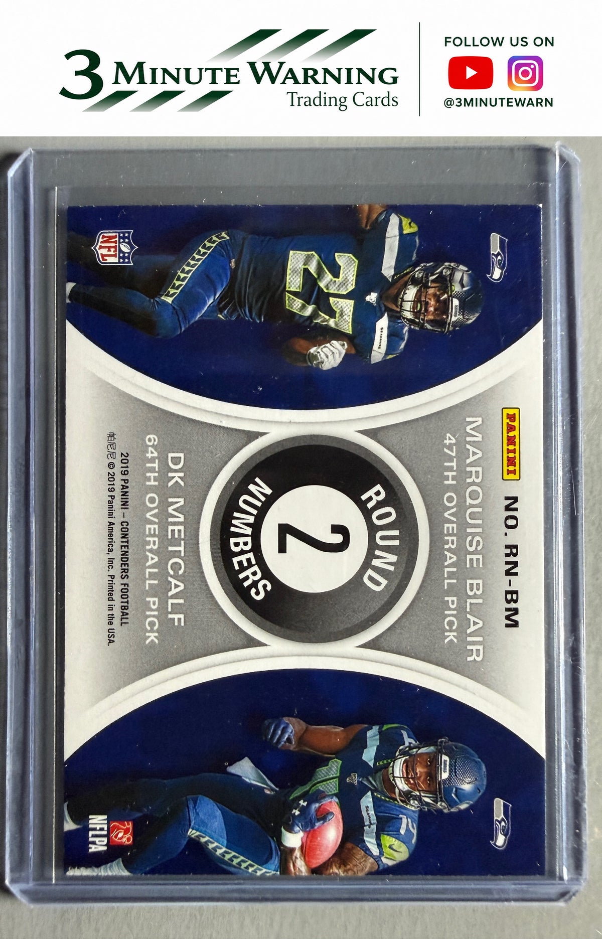 2019 Panini Contenders #RN-BM DK Metcalf / Marquise Blair Round Numbers