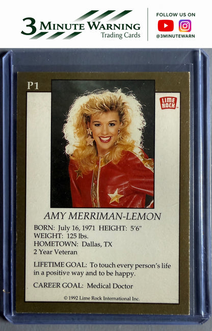 1992 Lime Rock Pro Cheerleaders #P1 Amy Merrimann-Lemon Promos Lime Rock Logo
