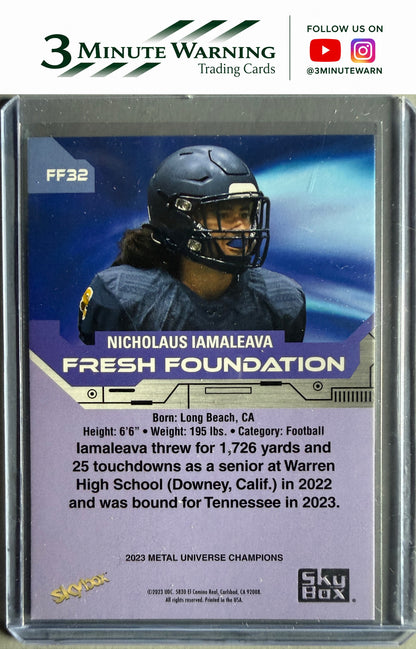 2023 SkyBox Metal Universe Champions #FF32 Nicholaus Iamaleava Fresh Foundation