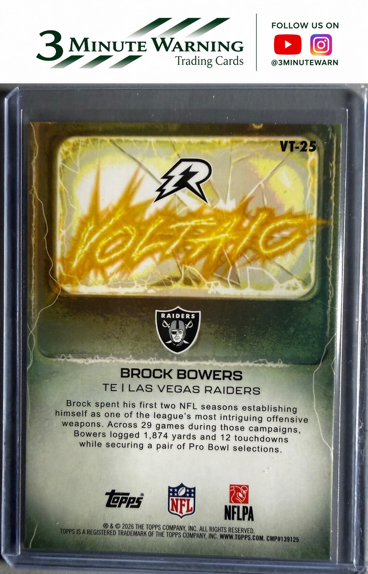 2025 Topps Resurgence #VT-25 Brock Bowers Voltaic