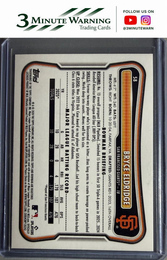 2026 Bowman #58 Bryce Eldridge