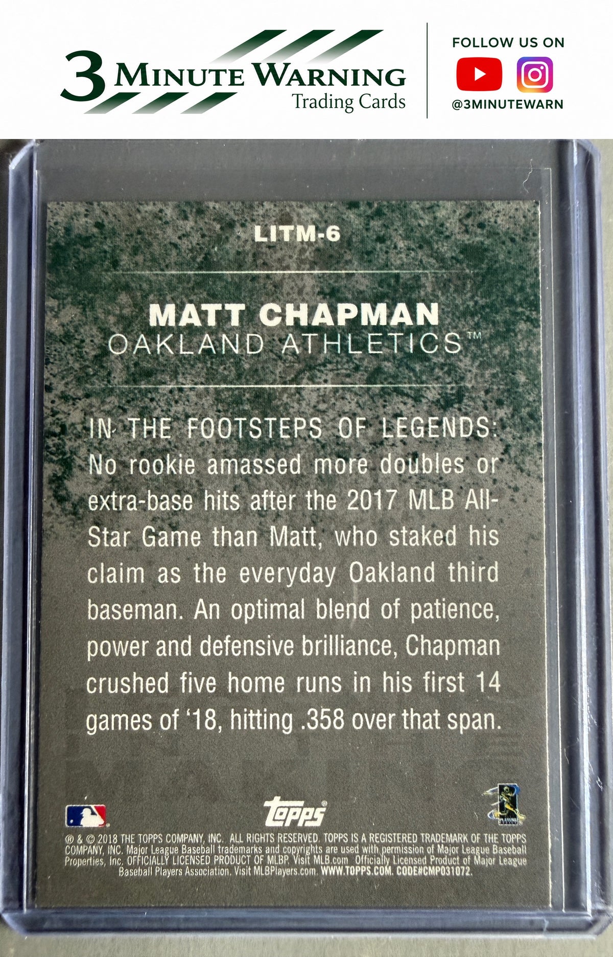 2018 Topps Update #LITM-6 Matt Chapman Legends in the Making