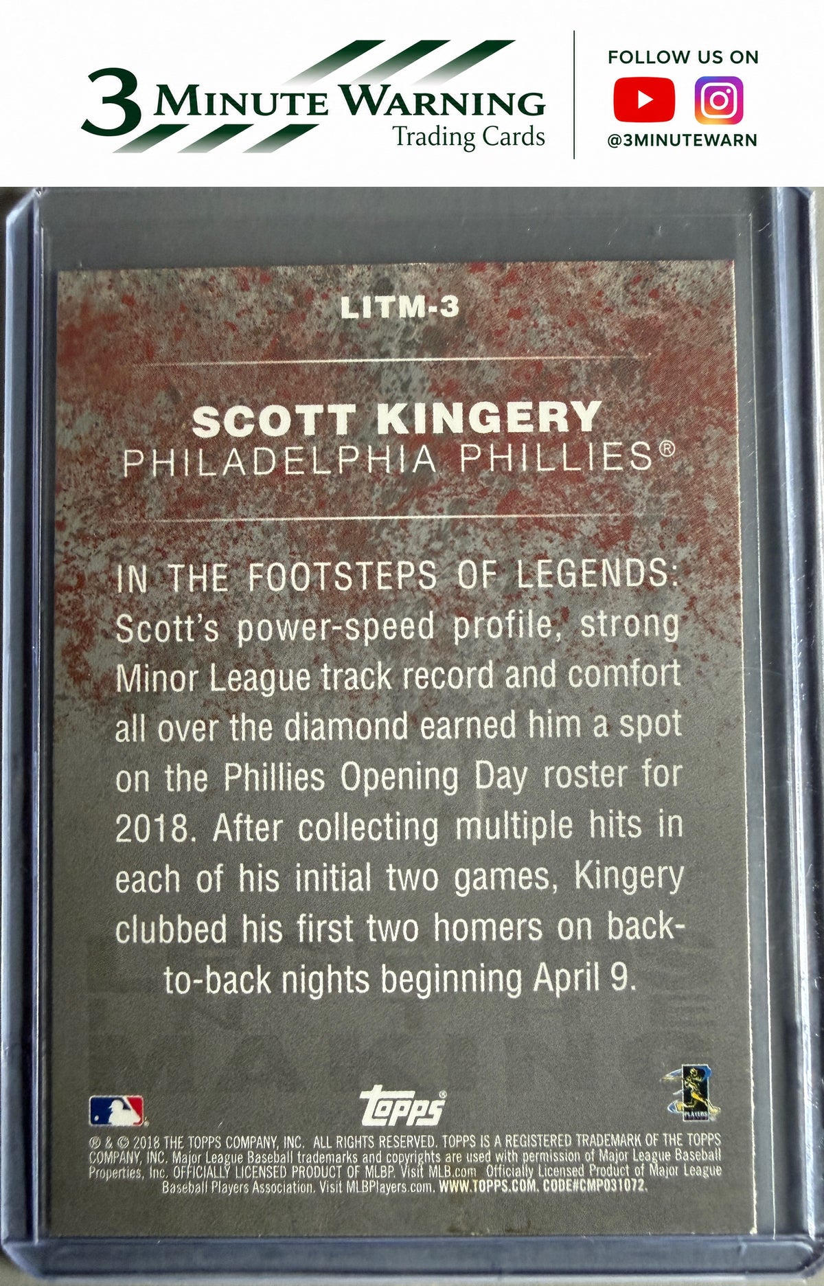 2018 Topps Update #LITM-3 Scott Kingery Legends in the Making