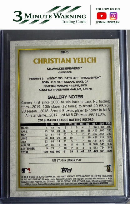 2020 Topps Chrome #GP-5 Christian Yelich Topps Gallery NBCD Preview