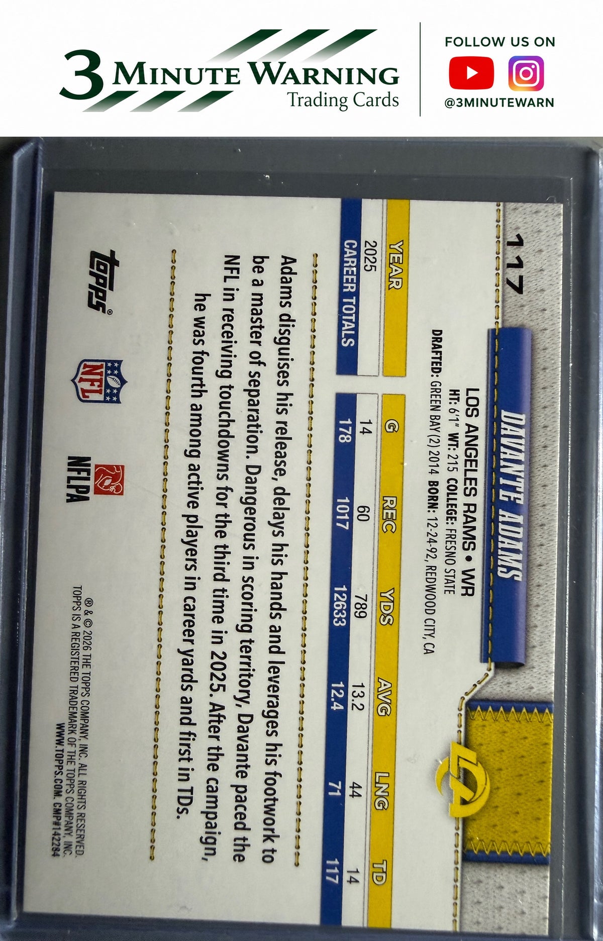 2026 Topps Flagship #117 Davante Adams Football