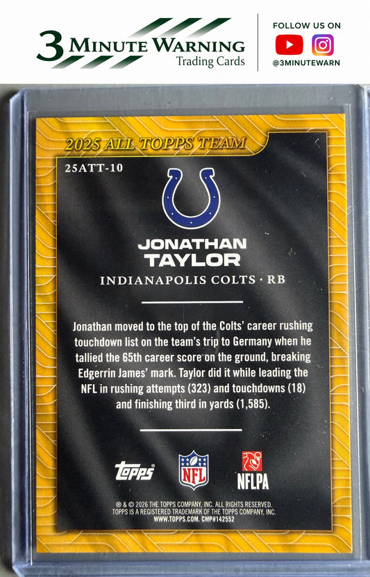 2026 Topps Flagship #25ATT-10 Jonathan Taylor 2025 All Topps Team