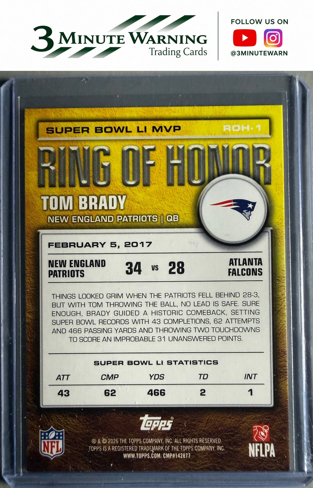 2026 Topps Flagship #ROH-1 Tom Brady Ring of Honor