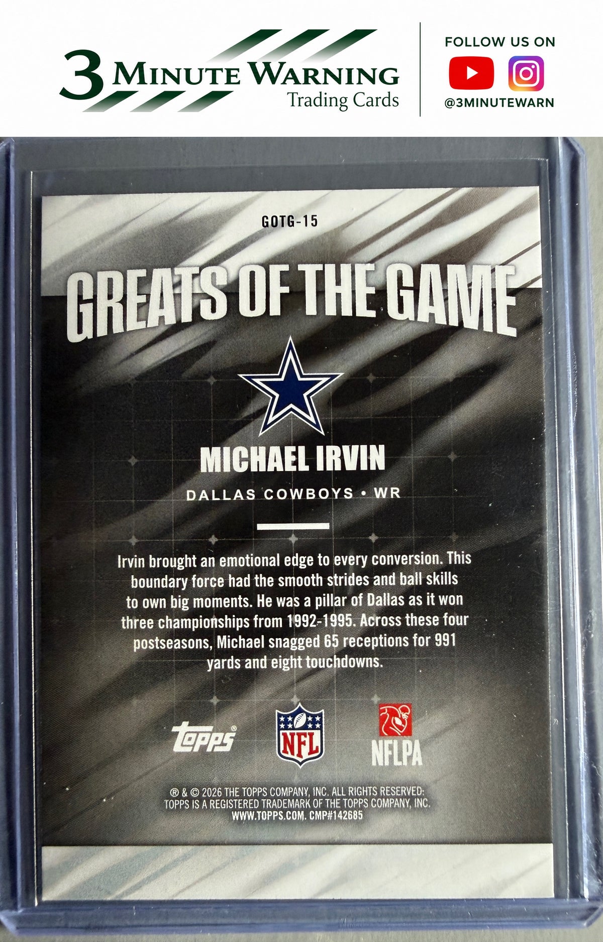 2026 Topps Flagship #GOTG-15 Michael Irvin Greats Of The Game
