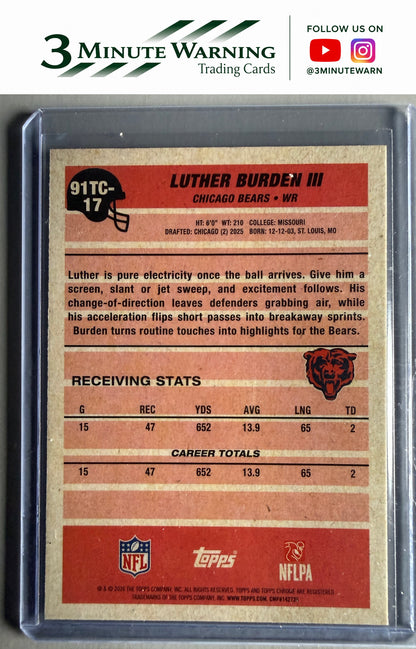 2026 Topps Flagship #91TC-17 Luther Burden III 1991 Topps Football Chrome