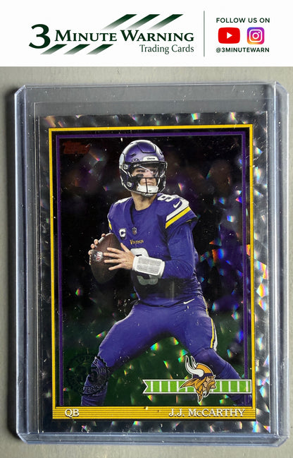 2026 Topps Flagship #91TF-41 J.J. McCarthy 1991 Topps Football Crackle