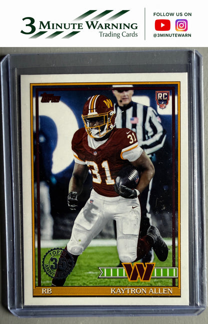 2026 Topps Flagship #91TR-15 Kaytron Allen 1991 Topps Football Rookies