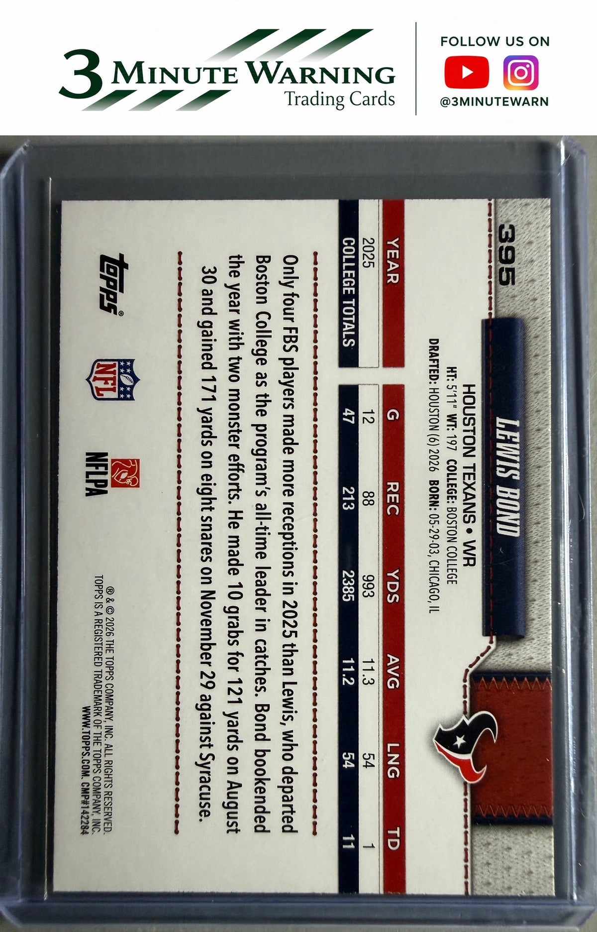 2026 Topps Flagship #395 Lewis Bond
