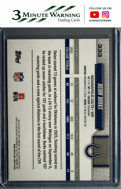 2026 Topps Flagship #333 Deion Burks