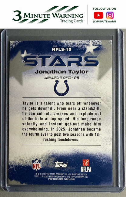 2026 Topps Flagship #NFLS-10 Jonathan Taylor NFL Stars Pink Crackle
