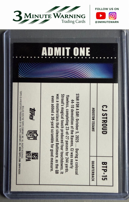 2026 Topps Flagship #BTP-15 CJ Stroud Big Ticket Players