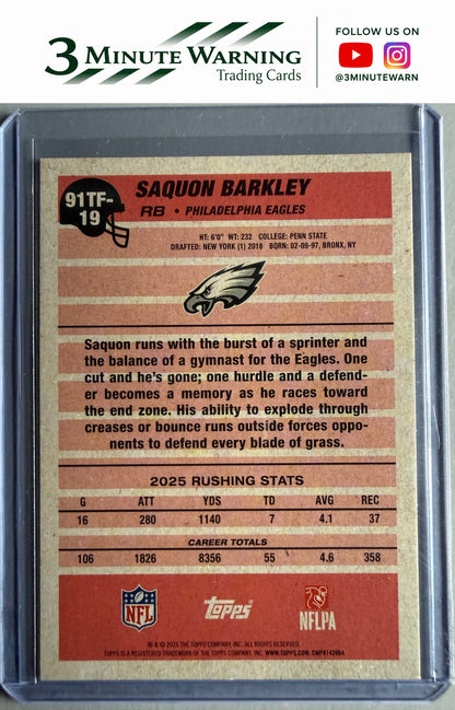 2026 Topps Flagship #91TF-19 Saquon Barkley 1991 Topps Football