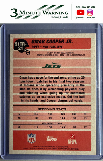 2026 Topps Flagship #91TR-21 Omar Cooper Jr. 1991 Topps Football Rookies