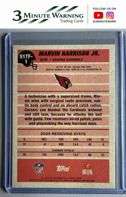2026 Topps Flagship #91TF-1 Marvin Harrison Jr. 1991 Topps Football