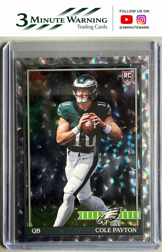 2026 Topps Flagship #91TR-7 Cole Payton 1991 Topps Football Rookies Crackle