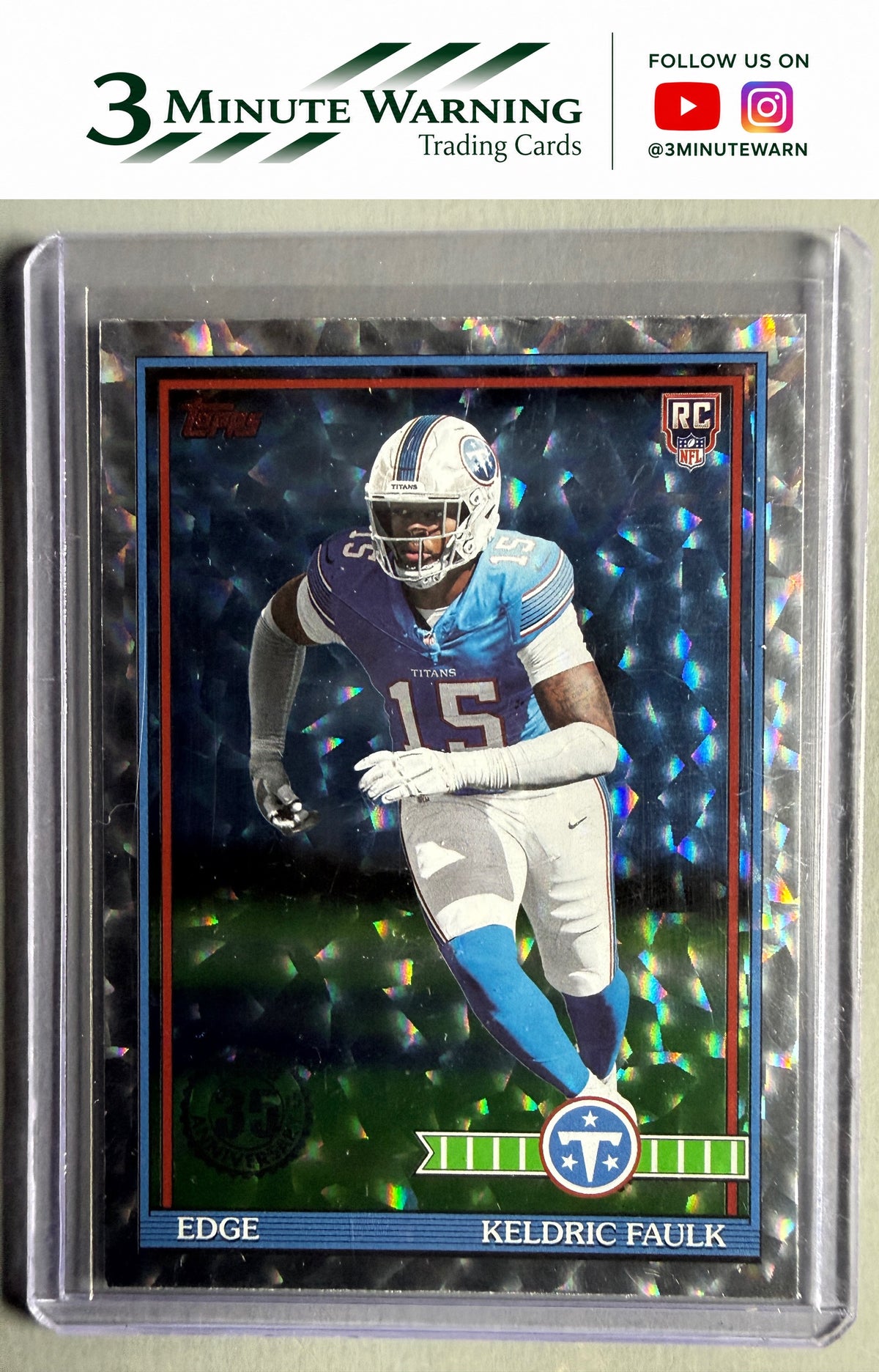 2026 Topps Flagship #91TR-44 Keldric Faulk 1991 Topps Football Rookies Crackle