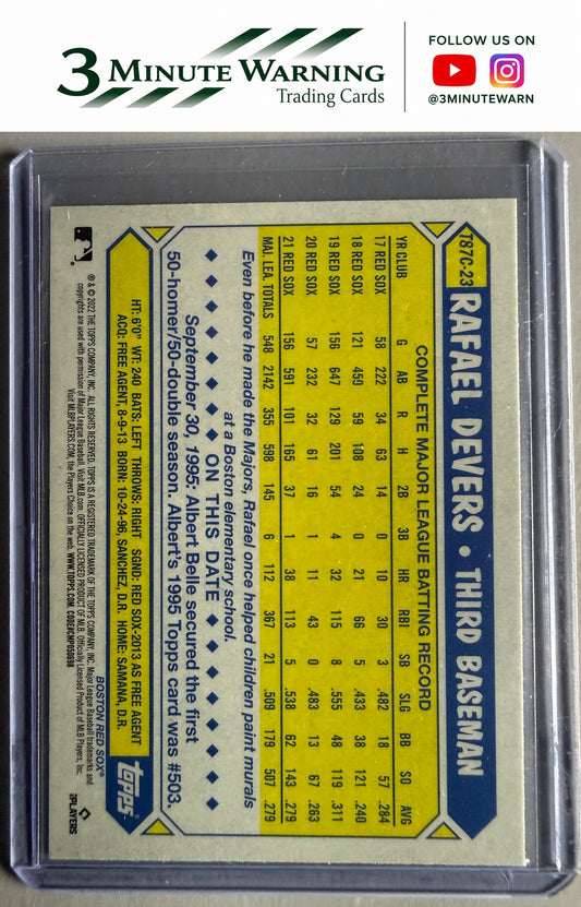 2022 Topps #T87C-23 Rafael Devers 1987  Chrome (Series One)